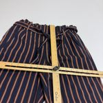 ZARA Pants Womens Medium Blue Orange Striped Paperbag Waist Ankle Photo 7