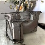 Coach RARE  Mickie Silver Metallic
Satchel and  Rare Matching Wallet Photo 2