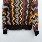 Missoni x Target Multicolor Chevron Earthy Sheer Long Sleeve V Neck Top Sz S Brown Photo 2