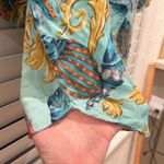 Victoria's Secret Vintage gold label  Silk Robe Seashells Print Aqua Blue L *read Photo 8