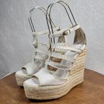 Balenciaga Womens Arena Wedge Sandals 39 US 9 White Strappy Espadrille Platform Photo 2