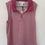Sincerely Jules  Woman's Pink Active Wear Sleeveless Polo Striped Golf Top xsmall Photo 0