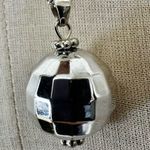 Silver tone Disco ball pendant necklace Photo 2