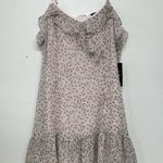 Lulus  Sing Sweetly Light Pink Floral Ruffled Mini Dress Womens XL Coquette Ditsy Photo 0