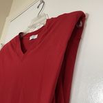 Aritzia Babaton red vneck padded shoulder sleeveless top size XS Photo 2