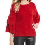 Takara Crisscross V-Back 3/4 Ruffle Sleeve Sweater Photo 0