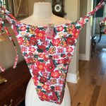 Bikini Set Colorful Floral Top String Bikini Bottom Orange Pink White Green Size undefined Photo 5