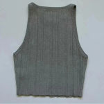 Derek Lam  10 Crosby Rheya Knit Crop Top Metallic Silver Gray XS Photo 9