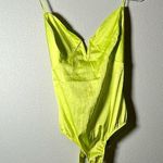 For Love & Lemons NWT  Skivvies Lemon/Lime Silky Bodysuit strappy Tie Back Photo 0
