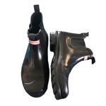 Hunter Short Chelsea Rubber Garden Boot Stretch Ankle Sz. 8 Shiny Black Flawed Photo 4