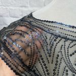 Tadashi Shoji  lace sequins navy blue cocktail semi formal dress XL Photo 5