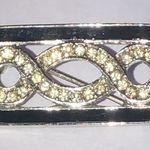 Elegant Vintage Silver Tone Rhinestone Infinity Brooch Photo 0