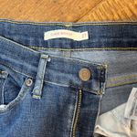 Levi's Classic Bootcut Jeans Size 27 Short Petite Dark Wash Denim Frayed Raw Hem Photo 1