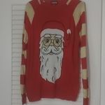 Carbon Christmas Santa Striped Red/Tan Sweater M Holiday Ugly Winter Party Cozy Red Size M Photo 2