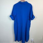 J. Jill Cotton Gauze One Pocket Shirt Dress Royal Blue Midi Medium Petite NWT Size undefined Photo 11
