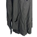 Free People Women's S Plunge Neck Linen Blend Draped Blouse Top Black Lagenlook Photo 2