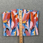 Forever 21 Cropped Strapless Colorful Top Size Medium Smocked Ruffle Orange Blue Photo 2