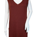 Massimo Dutti Sweater Women Large Rust Red Ribbed Shirt Casual Neutral Minimalst Photo 0