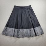Renee C . Womens Skirt Size M Black Gray Pleated A-line Colorblock Midi Casual Photo 5