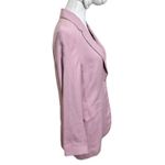 ZARA Blazer Women’s XS Pale Pink Linen Blend One Button Suit Jacket Photo 2