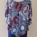 Lavish  blue medallion blouse size large Photo 4