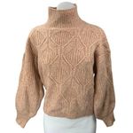 Lush Clothing Lush Brown Turtleneck Argyle Long Sleeve Knit Cozy Pullover Sweater Top Size M Photo 0