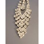 Vintage Rhinestone Chandelier Statement Earrings Elegant Wedding Prom Estate 2" Silver Photo 2