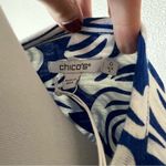 Chico's Chico’s Scrolls Henley Side Slit Tunic Top in Intense Azul Blue NEW 0/ SMALL Photo 8