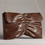 Anthropologie Cocoa Vegan Leather Scrunched Envelope Clutch Photo 5