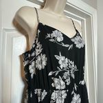 J.Crew Mercantile Black & White Floral Tiered Hem Tank Top Maxi Dress Size 6 Photo 1