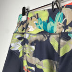 Avia  Floral Athletic Spandex Workout Biker Shorts Medium Gray Orange Tropical Photo 6