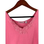 Susan Graver Pink Lace Trim Tank Top L Photo 2