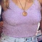 Mustard Seed Purple Fuzzy Crop Top Photo 0