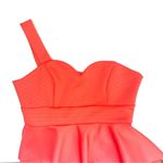 ASOS Peach One Shoulder Ruffled Scuba Midi Dress Size 14 Photo 2