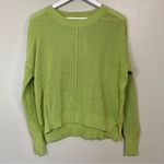 Sweet Romeo Women’s Waffle Knit Lightweight Pullover Sweater Green Size XS NWT Photo 0