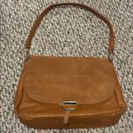 Moda Luxe  Tan Shoulder Bag with Suede Flap Photo 0