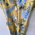 Mango yellow blue floral short sleeve romper Photo 5