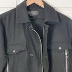 B: Scott  Wool Blend Black Bomber Jacket with Zipper Details Photo 9