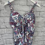 Island Escape Scorpio Underwire Tankini Top White Pink Paisley Size 8 New Photo 2