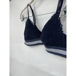 Aerie Lace Bralette Women Medium Navy Blue Athleisure Padded Casual Preppy Photo 5