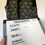 White Stag embroidered floral black vest vintage cotton blend women's size Large Photo 5