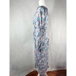 Nsr Heidi Rouched Slit Front Floral Sky Midi Dress Size Large Photo 4