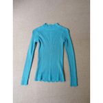 Yuna turtleneck and longsleeved sweater vintage style turquoise blue Sz S Photo 6