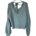 Altar'd State Baby Blue Long Sleeve Ribbed Fuzzy Knit Sweater Women Sz XS Photo 1