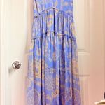 Free People Julianna Maxi Dress CHIFFON $168 XS Blue Boho Floral Sheer Lagenlook Photo 1