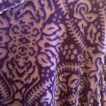 Talbots  Velvet Burnout Mosaic Long Sleeve Floral Blouse Royal Blue Size LARGE Photo 3