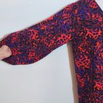 JODIFL  Red and Purple Leopard Print Dress with Full Sleeves Size Large Photo 3