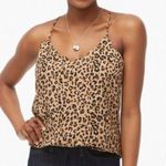 J.Crew Tan and Black Animal Print Silky Scalloped Camisole Size 4 Photo 0