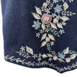 TanTrums Wool Floral Embroidered Vest Women's 70% Wool Cottagecore Boho 1990s L Blue Size L Photo 7