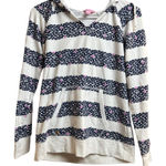 Lilly Pulitzer Lola Hoodie Bright Navy Out of Line Print Small Photo 0